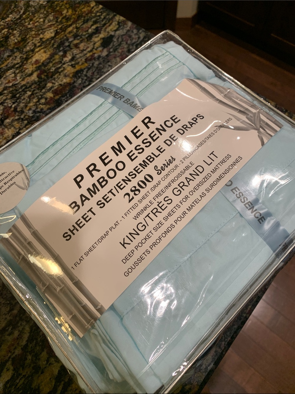 King 4pc Baby Blue Bedsheets